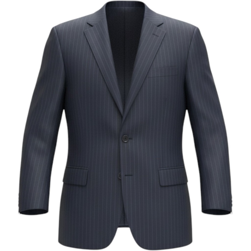 Hickey Freeman Mens 46R Navy Blue Pinstripe 100% Wool Blazer Sport Coat HB01D